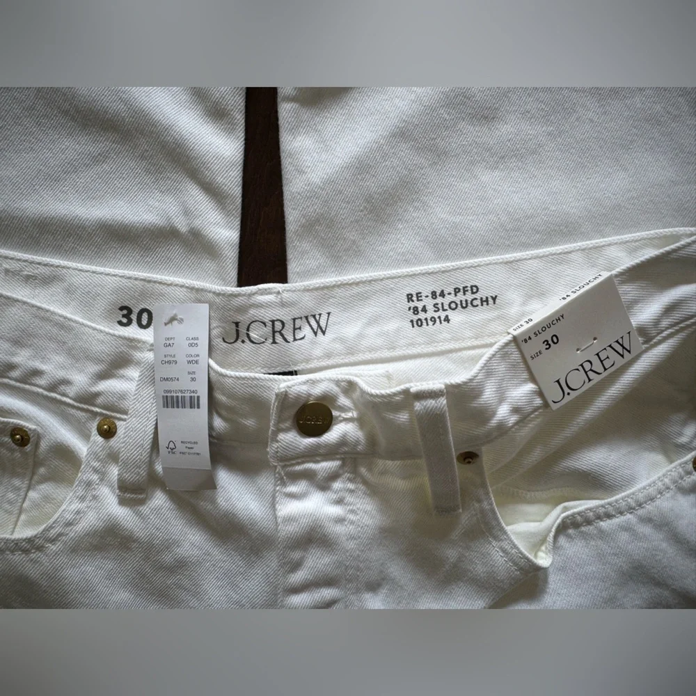 NWT J. Crew Women's ‘84 Slouchy Jean Size 30 White - Picture 4 of 5